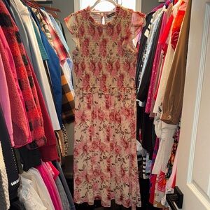 Floral Pink Sleeveless Dress